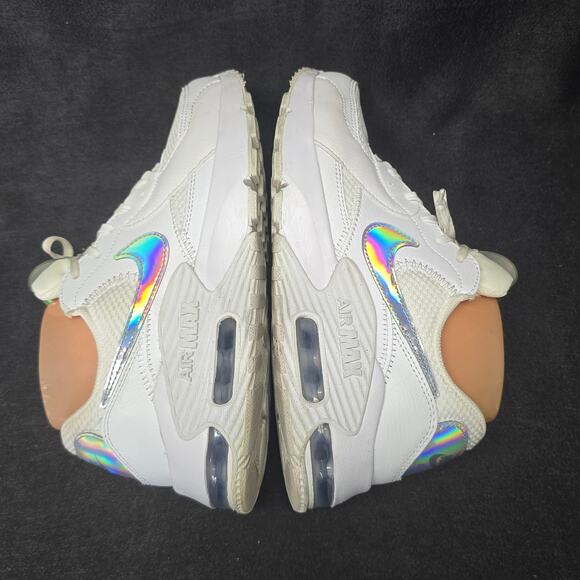 Nike Air Max White & Silver Iridescent Excee Sneakers Running Shoes - Picture 5 of 10